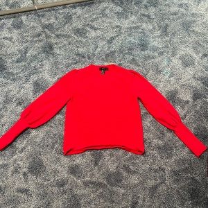 Forever 21 red puff long sleeve sweater, size L